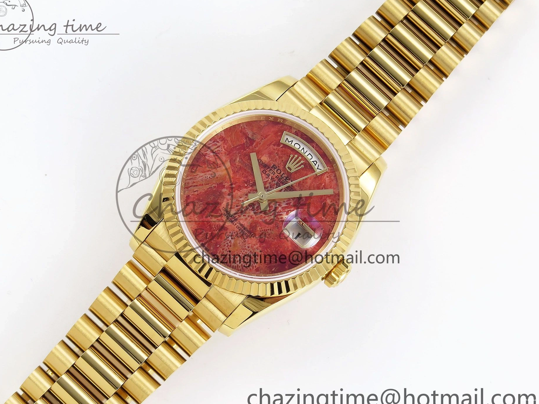 0101 Tailored Day Date 36 YG RAF Best Edition Rock Dial on YG Bracelet A 1384